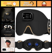 Bluetooth Sleep Mask with White Noise, 3-Color Lights, 3D Zero-Pressure Design,