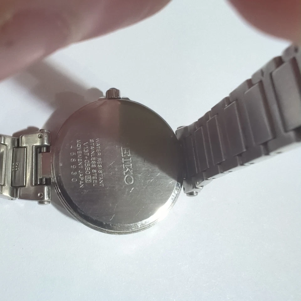 Seiko Women’s Solar Stainless Steel Watch V137-0BB0 – Black Dial - Image 2 of 4