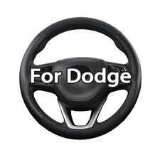 Black Large Steering Wheel Cover Leather For Dodge Grand Caravan Nitro 15.5-16 Black Large Steering Wheel Cover Leather For Dodge Grand Caravan Nitro 15.5-16
