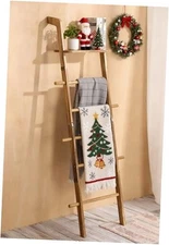  Blanket Ladder with Top Shelf for The Living Room - 67in Decorative Brown