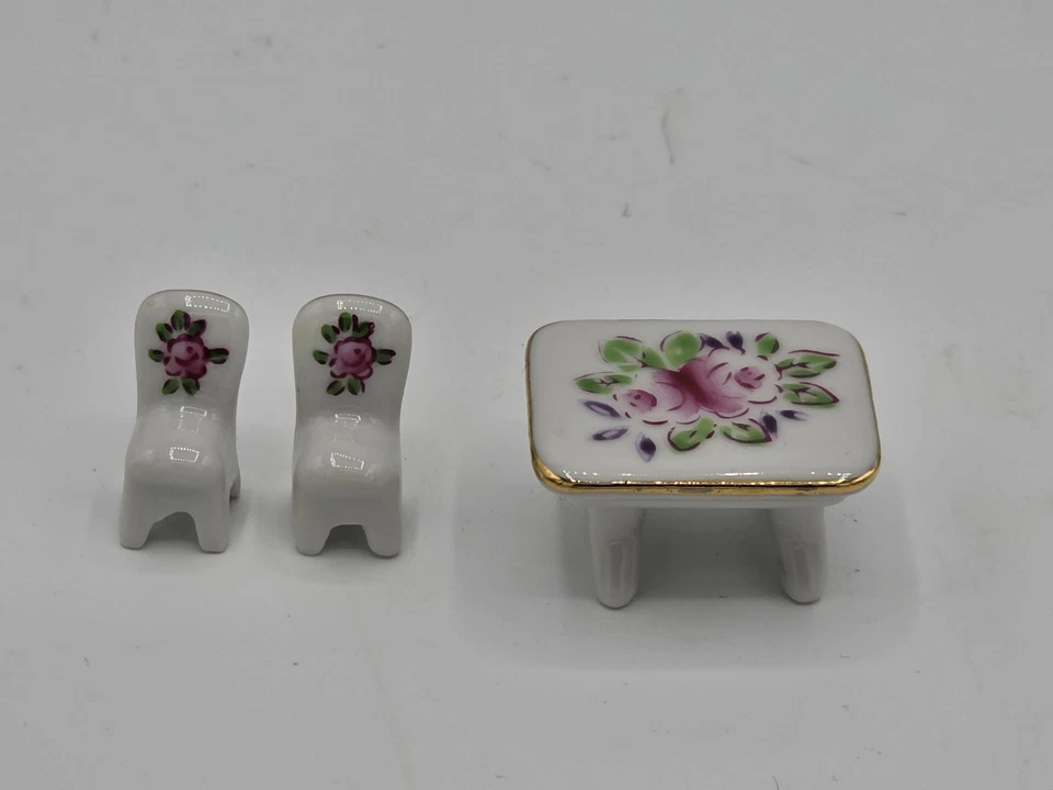 Mini muebles vintage de porcelana para casa de muñecas 7 piezas. Caja Original Japón Foto 4 de 4
