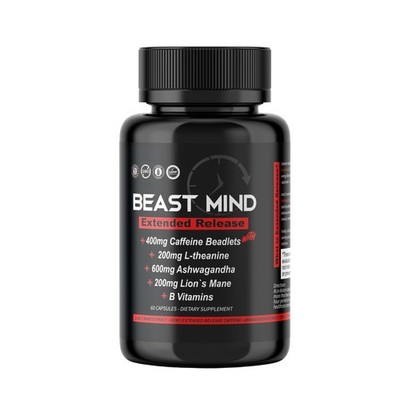 Beast Mind Extended Release Extreme Energy Pills | 400mg XR Caffeine | 600mg ...