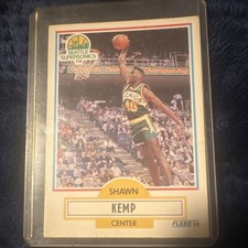 Fleer 1990-91 Shawn Kemp Rookie #178 Seattle Supersonics NBA Trading Card