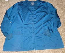 Womens Cherokee Revolution Scrub Snap Front Jacket Caribbean Blue 4xl WW310