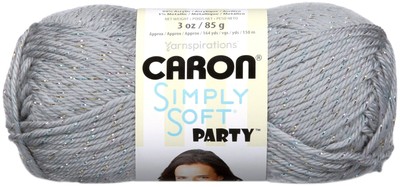Caron Simply Soft Party Yarn-Silver Sparkle H97PAR-8