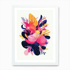 Abstract Floral Painting 37 Art Pri Framed Wall Art Poster Canvas Print Picture