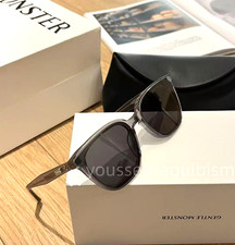 2026 GentleMonster Alma G1 Sunglasses Gray Frame Black Lenses