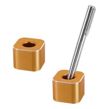 2 Pcs Aluminum Single Pen Stand Holder Pen Holder Base for Home Office, Golden