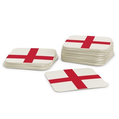 England Bierdeckel (50 Stück) aus Pappe eckig (9,3cm x 9,3cm) Tischdeko WM 2026
