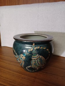 Vintage Green Gold Chinese Porelain Vase