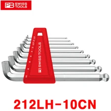 PB Swiss 212LH-10CN(1.5-10MM)9P Long Chrome Ball point Hex L-Wrench Set 