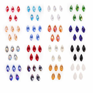 10x20mm 10pcs Faceted Pagoda Cap Teardrop Glass Crystal Loose Beads Bracelet