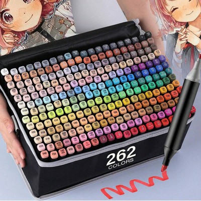 24/36/48/60/80/120/168/262 Colors Alcohol Drawing Markers Dual Tip Permanent Art