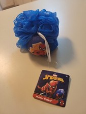 NEW Marvel Spider-Man Spidey Kids Bath Pouf Loofah Blue Ages 3