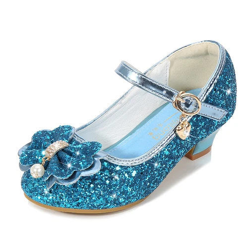 Kinder Mädchen Festliche Schuhe Absatz Glitzer Hochzeit Party Prinzessin Schuhe- - Bild 9 von 39