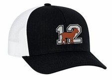 New England #12 Ziege Trucker Netz Snapback Hat-Navy-White Netz