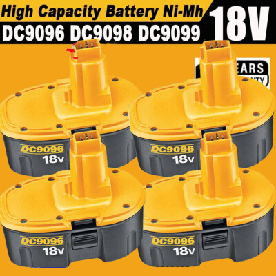 1/4PACK 18V For Dewalt 18 VOLT DC9096-2 DC9098 Ni-MH Battery DC9099 Replacement