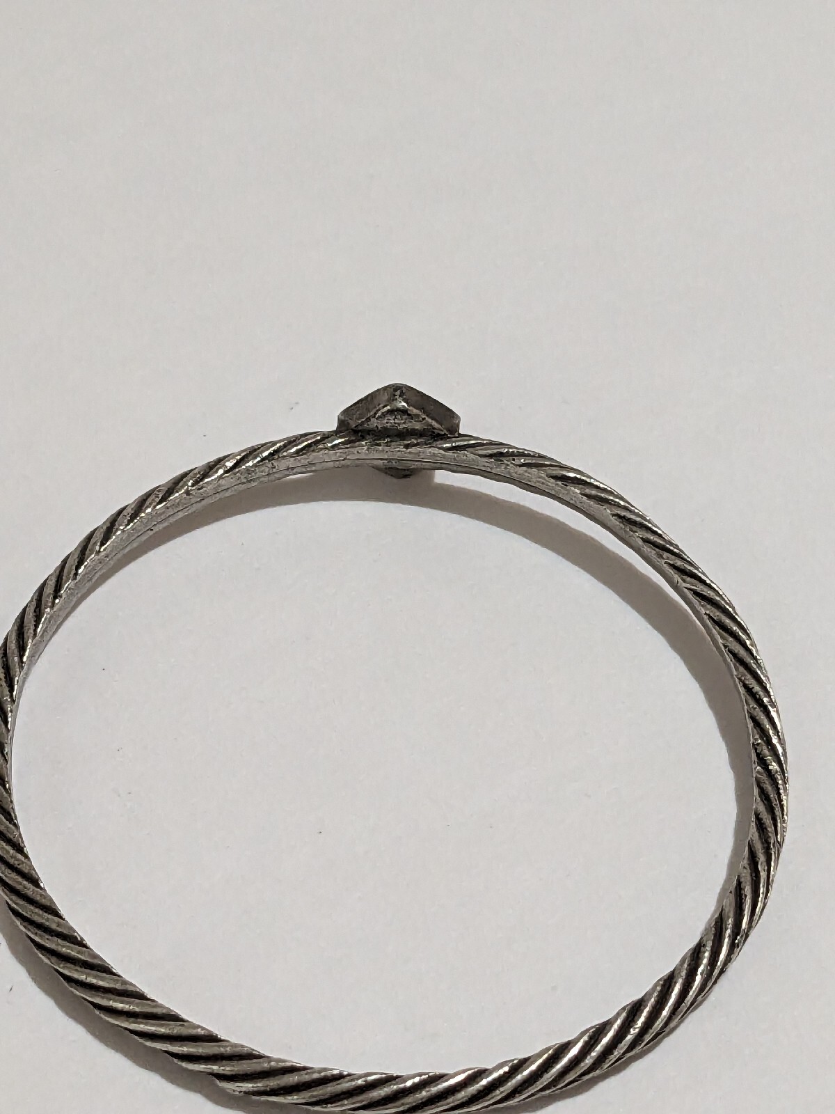Silver 925 Solid Cable Style Bangle Bracelet With… - image 10