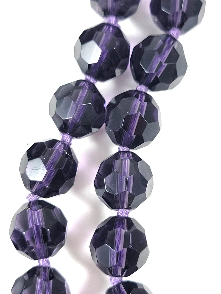 Collar Heidi Daus púrpura con cuentas de cristal de Swarovski y diamantes de imitación de flores Foto 4 de 4