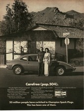 1971 CHAMPION Spark Plugs used in 1970 Buick Opel GT Vintage Print Ad