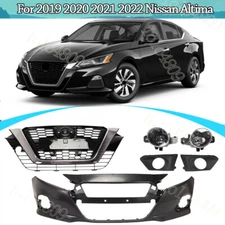 Front Bumper Cover Kit W/ Grille with Foglight for 2019 2020 2021 Nissan Altima