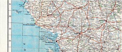 La Rochelle La Roche-sur-Yon Poitiers Confolens 1917 original card (part) Niort