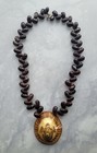RARE VTG XL HAWAIIAN OPIHI LIMPET SHELL HM TURTLE PENDANT NECKLACE SEA BEAN BEAD — photo 6