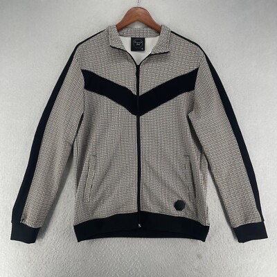Project X Paris Full Zip Houndstooth Jacket Men s Size XL Contrasting Chevrons