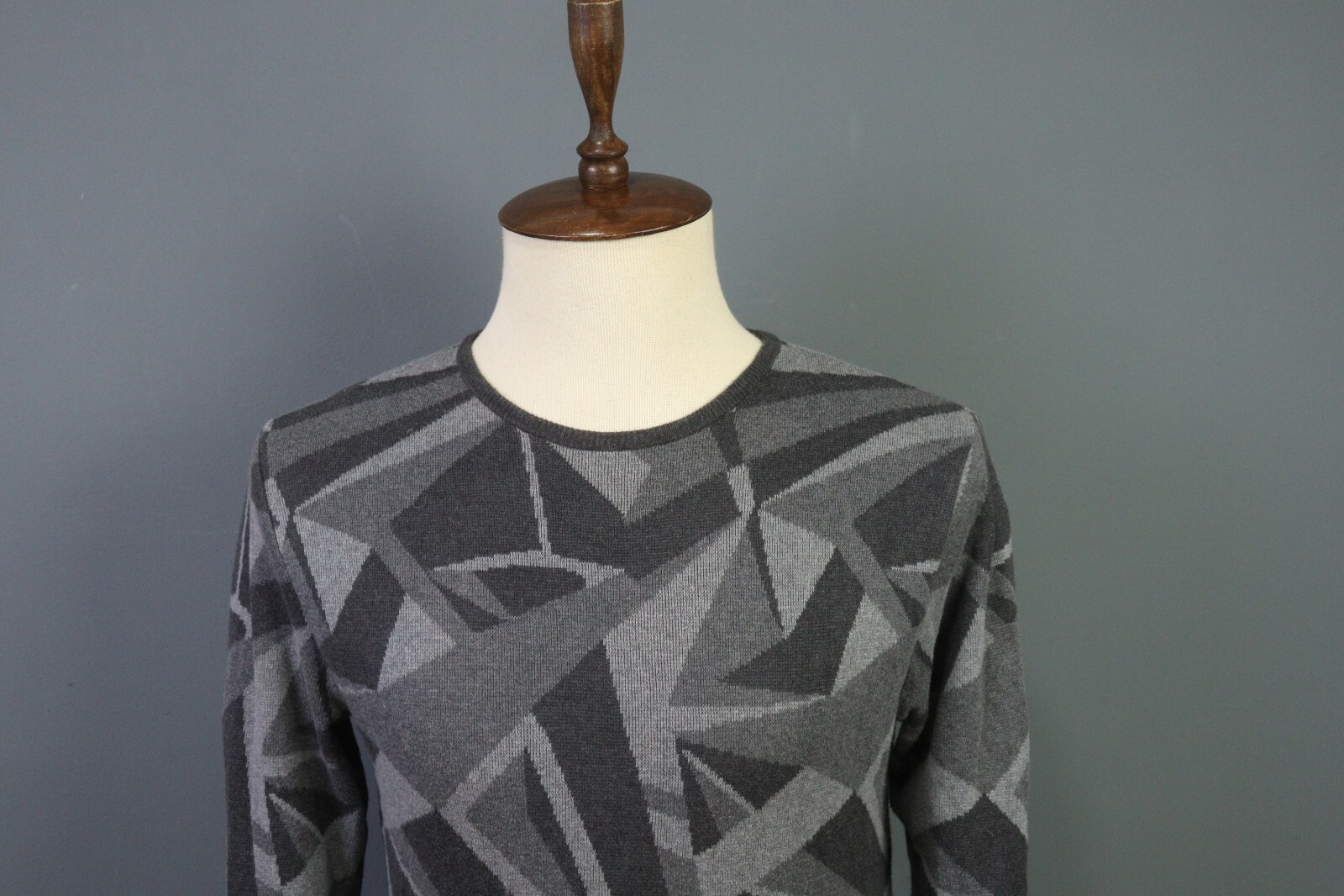 Edwin Gray Crew Neck Diamond Pattern Relaxed Swea… - image 2