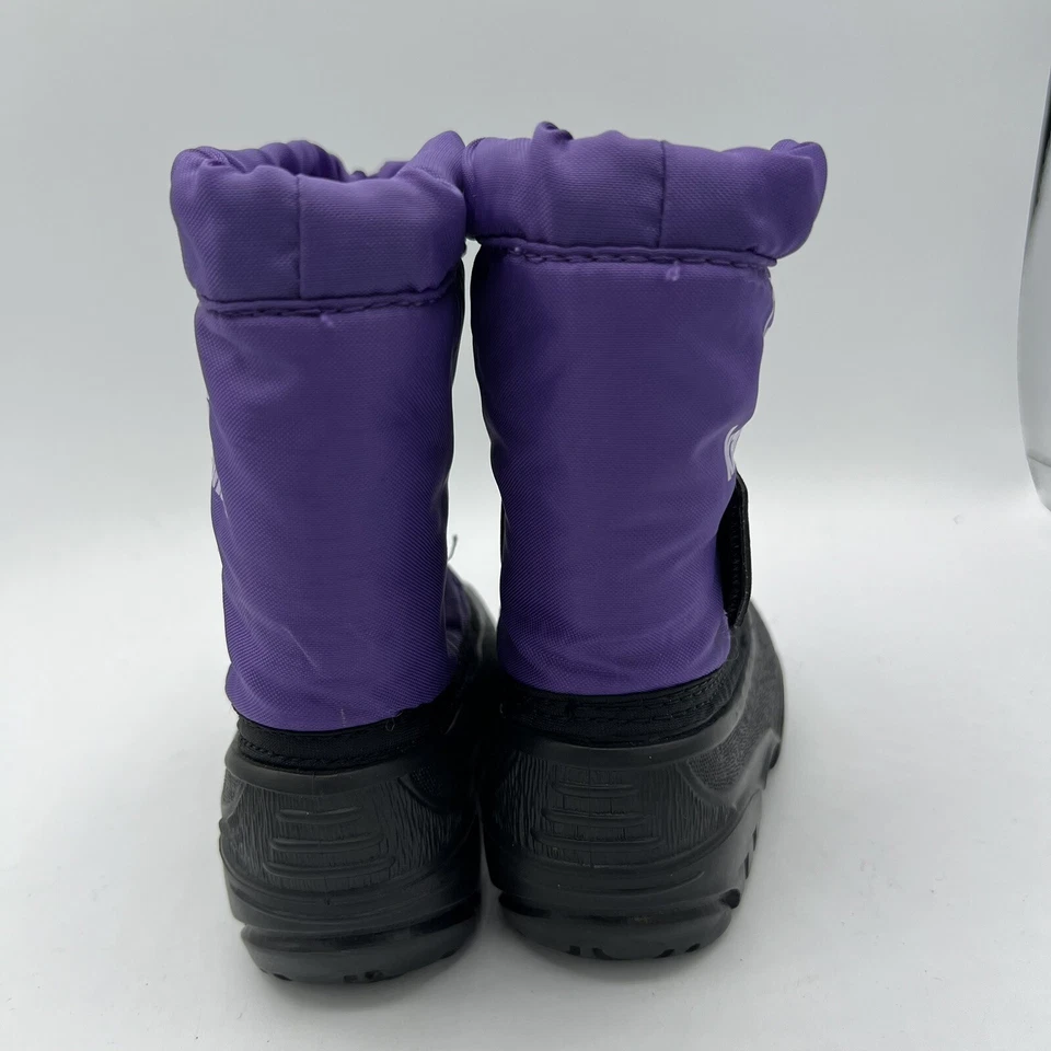 Kamik ребенка ясельного возраста девочки размер 5 фиолетовый черный зимние с подкладкой снег ботинки поскользнуться на EUC - Изображение 4 из 4