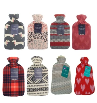 E&A DISTRIBUTION LIMITED Hot Water Bottle - 2L random Fleece hot water bottle removable cover soft cosy