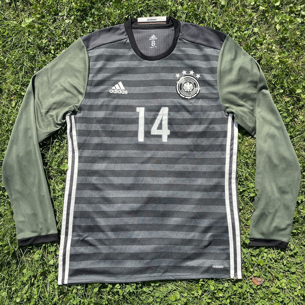 Germany #14 2016 2017 Away MATCH ISSUE Football Shirt Jersey Long