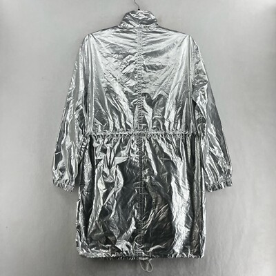 Wild Fable Jacket Women's Sz S Silver Metallic Full-Zip Mock Neck