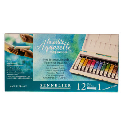 Sennelier La Petite Reisekasten Set - 12x10ml Aquarellfarbe +1 Pinsel N131682.00