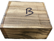 B-GRADE KILN DRIED ZEBRAWOOD WOOD BLANK TURNING WOOD LUMBER 6" x 6" x 2 1/2"