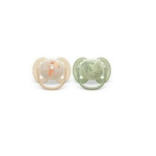 2 Philips Avent Ultra Soft Pacifier 0-6m, toucan / green leaves, 2 pack SCF091