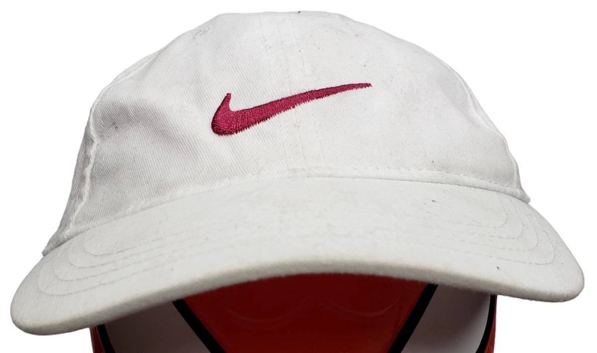 Youth Girls Nike White Cap Pink Swoosh Youth Size 4-6X Adjustable Hat