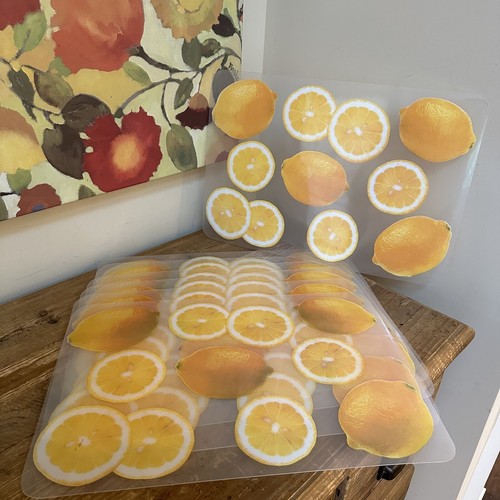 Lemons / Lemon Slices *7* Clear Plastic Placemats Citrus Pop Art