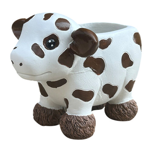 Garden Flower Planter Highland Cow Outdoor Patio Decor Resin Plant Pot 4Inch
