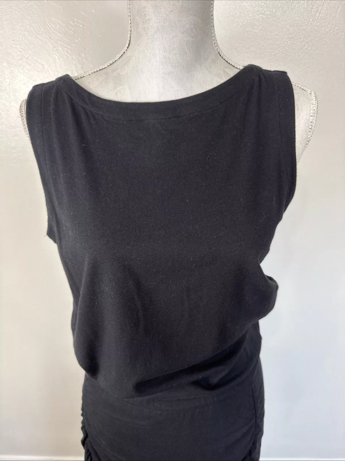 athleta sleeveless stretch knit rusched activewear dress 