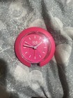 ICE Analogue Folding Travel Alarm  clock with clear cover/ Pink