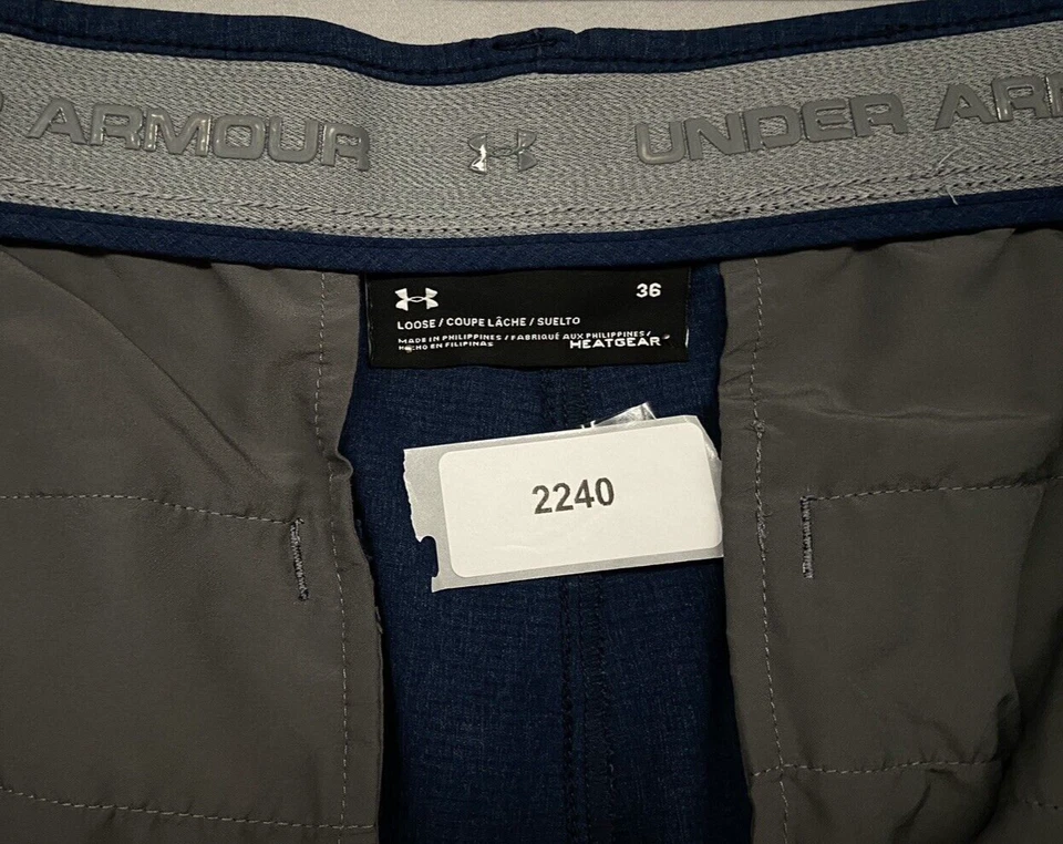 Pantalones Cortos de Golf Under Armour Para Hombres 36 Heat Gear Azul Plano Frontal-Elástico Match Play Foto 4 de 4