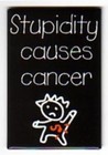 2.5" x 3.5" Ice Box Magnet - Stupidity Causes Cancer / Funny Novelty