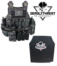 Urban Assault Ghost Camo Tactical Vest Plate Carrier W/Level III L3 Armor Plates