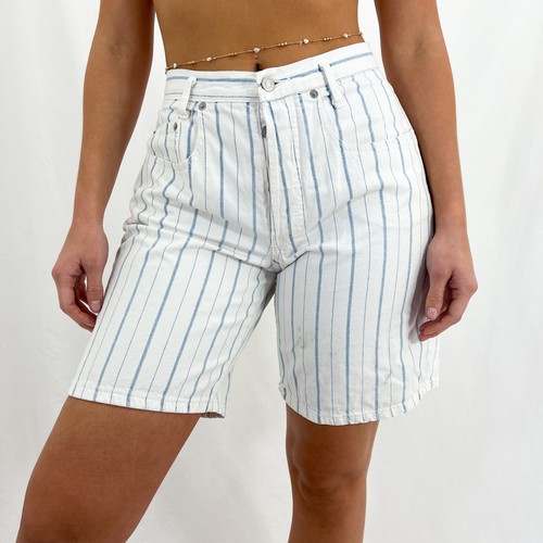 90s Vintage Guess Blue + White Striped 