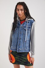 Desigual Olimpia Birds Of Paradise Denim Jacket Sweatshirt Sleeves 22swed31