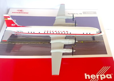 Ilyushin IL-18 Interflug - Modèle Réduit 1/200 Par Herpa - Neuf