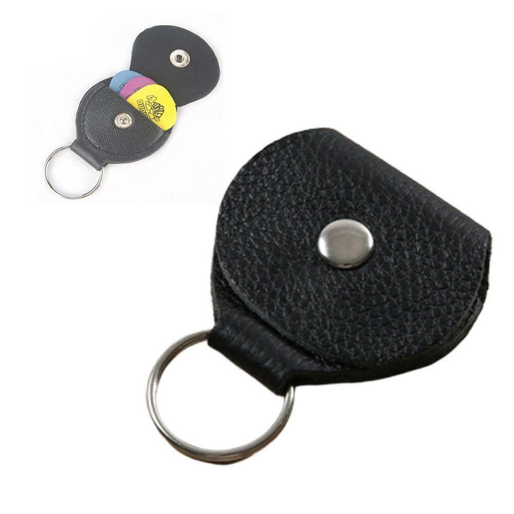 Genuine Leather Keychain Guitar Pick Holder Plectrum Case Bag FAST