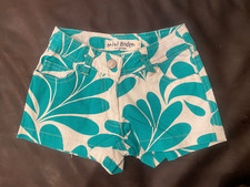 New Mini Boden Shorts Heart Pocket Green White 3 y