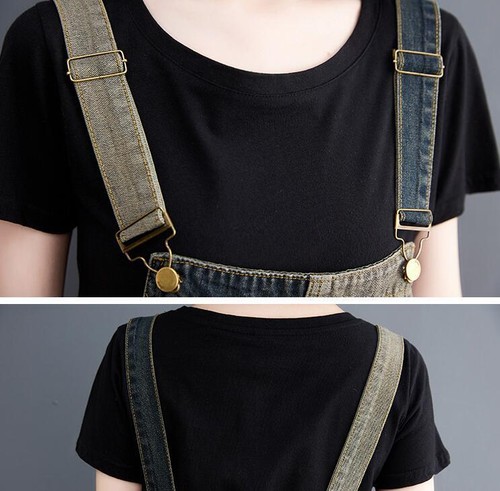 Women's Wash Denim Dungaree Dungarees Jeans Bib Overalls Suspenders Pants GIFT - Picture 10 of 16